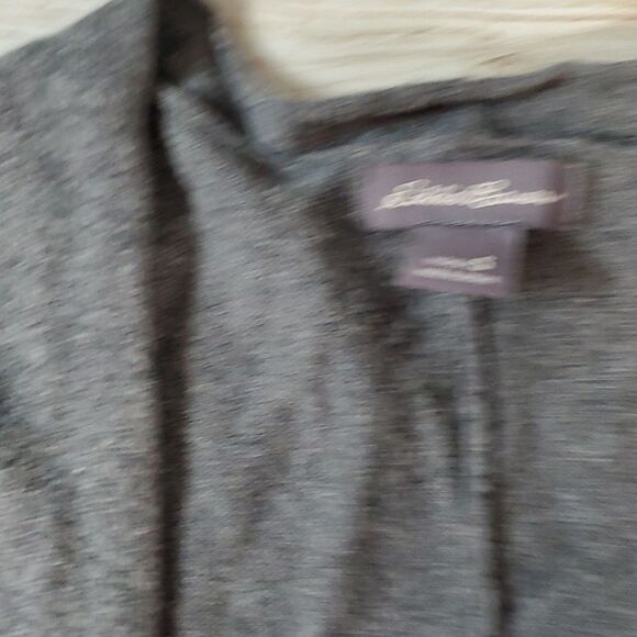 Eddie‎ Bauer Sleeveless Open Kimono Sweater Vest Poncho Shrug Grey Blue Small - Picture 3 of 8